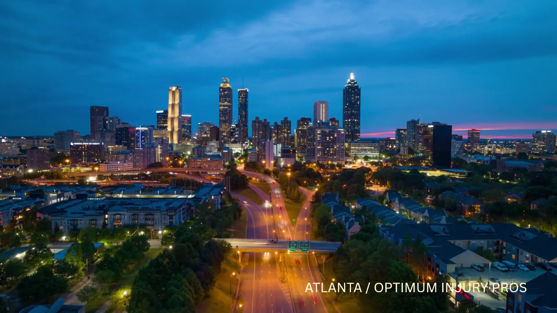 Atlanta skyline above the Downtown Connector
